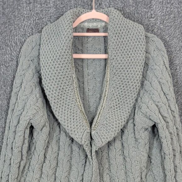 POL Cardigan Sweater Womens Small Sage Green Chunky Cozy Knit Shawl Collar - Picture 2 of 13